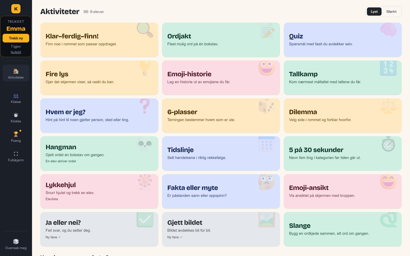 KickStart! — elevvelger