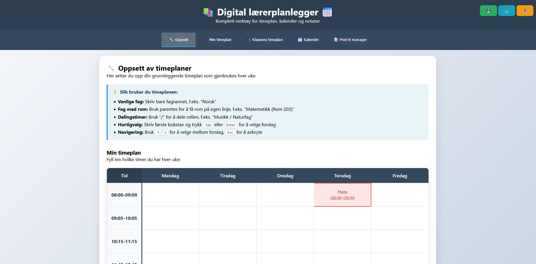 Digital Lærerplanlegger